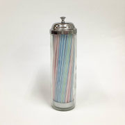 ストローホルダー100　ガラス　スチールキャップ　65φ245H 　