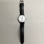 腕時計115　黒革丸白フェイス　￥3,000
