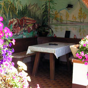 Terrasse Ferienwohnung im Sommer