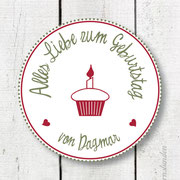 Personalisierter Namensaufkleber 3.1 "ALLES GUTE ZUM GEBURTSTAG"