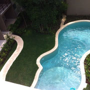 Fantastic pool with pool shower and garden