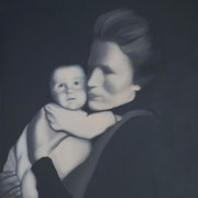 Mutter mit Baby, Acryl auf Leinwand, 70cm x 100cm x 3,8cm