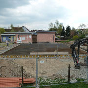 Eingeschalte Bodenplatte mit Bewährung