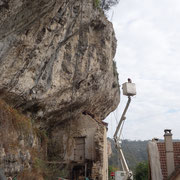 © Florian Chenu Travaux de sécurisation de paroi et purge de blocs instables St Sulpice 46