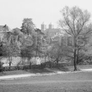 Blieck auf die Westerholtsche Wiese mit Stadtmauer.