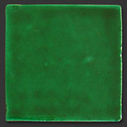Glasierte Terracotta, Serie "AK", Verde Cobre 10x10 cm / 13x13 cm