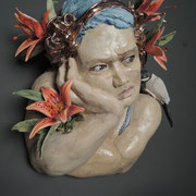 Waiting for you II  Porcelain, Glaze, Glass  Bernadette Esperonza Torres  $2000 14"x14"x7"