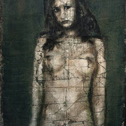 Standing Nude plaster on Burlap  Stephen Maffin  23"x41"  $2800