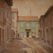 “La casa verde”, olio su tela, cm. 40 x 40 - Cernusco sul Naviglio, collezione privata