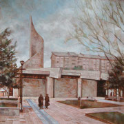 “Febbraio a San Giuseppe Lavoratore” - tecnica mista su tela cm. 50 x 50 - Cernusco sul Naviglio, collezione privata