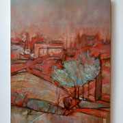 “L’attesa”, olio su legno, cm. 54 x 40 x 1