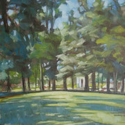 “Mattina al Parco della Pieve a Cavalese” - olio su cartone telato cm. 24 x 30 - Siena, collezione privata