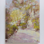 “Giardino a Cernusco”, olio su faesite, cm. 35 x 45