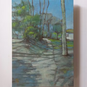 “Mattina di primavera”, olio su legno, cm. 22,5 x 32