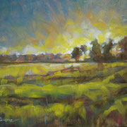 “Tramonto lombardo” - olio su tavola cm. 24 x 30 - Cernusco sul Naviglio, collezione privata