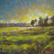 “Tramonto lombardo” - olio su tavola cm. 24 x 30 - Cernusco sul Naviglio, collezione privata