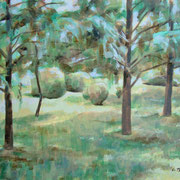 “Impressione - giardino” - tecnica mista su carta cm. 40 x 30 – Cernusco sul Naviglio, collezione privata