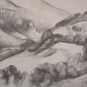 “Val di Fiemme, Cavalese” - carboncino su carta cm. 21 x 29,7 – € 60,00