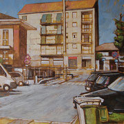 “Agosto a Pioltello”, olio su tela, cm. 24 x 30 - Paesi Bassi, collezione privata