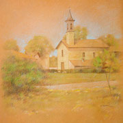 “Primavera a Santa Maria” - pastello su cartoncino colorato cm 32 x 50 - Cernusco sul Naviglio, collezione privata