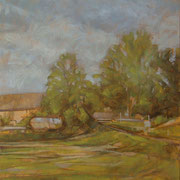 “Estate a Cernusco”, olio su pannello telato, cm. 24 x 30