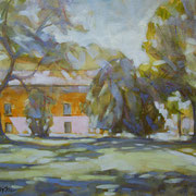 “Pomeriggio di luce al Parco Comi” - olio su cartone telato cm. 24 x 30