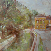 “Principio d’autunno sulla Martesana” - olio su carta cm. 30 x 40 – Carugate, collezione privata