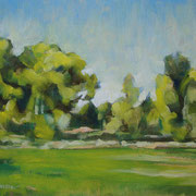 “Campagna a Cernusco” - olio su tavola cm. 24 x 30 - Cernusco sul Naviglio, collezione privata