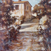 “Salita” - acrilico su pannello telato cm. 24 x 30 - Monza, collezione privata