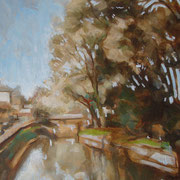 “Naviglio Martesana” - tecnica mista su pannello cm. 30 x 20 – Cernusco sul Naviglio, collezione privata
