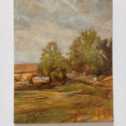 “Campagna a Cernusco”, olio su cartone telato, cm. 24 x 30