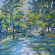 “Passeggiando nel parco” – olio su tela cm. 50 x 50 - Cernusco sul Naviglio, collezione privata