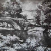 “Sulla Martesana” - carboncino su carta, cm. 30 x 30– Cernusco sul Naviglio, collezione privata