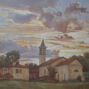 “Tramonto a Santa Maria” - olio su tela cm. 20 x 30 – Cernusco sul Naviglio, collezione privata
