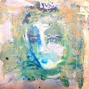 Elle s'appelle Terre - Technique mixte - 30x30cm (collection privée)