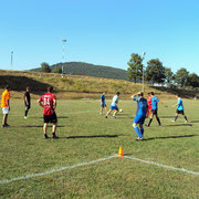 erste Trainingseinheit auf dem Sportgelände