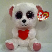 Sweetly: "I surely am the sweetest bear, here's my heart to show I care!"