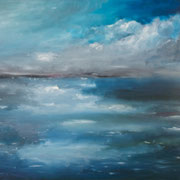Clair de lune,  huile sur toile 40 x 80 cm