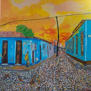 Trinidad, huile sur toile 100 x 100cm