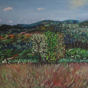 Vue du Morvan, huile sur toile 40 x 60 cm