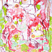 Pluies de lumières. Acrylique, encre et sable sur papier 50 x 65 cm