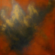 Sans titre, huile et pigments sur toile 100cm x 100cm