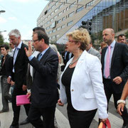 François Hollande, en visite dans le quartier de la Confuence à Lyon  © Anik COUBLE