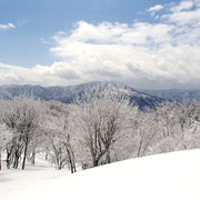 山頂付近の雪景色