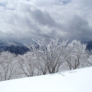 山頂付近の雪景色
