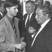 Carl Grouwet, Dr. Hans Wiedrich, Pierre Boulez; Salzburger Festspiel 1992, Foto Schaffer