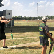 2019 01 25 Senator Bridget McKenzie, Federal Minister for Sport,  shooting some DTL with Matthew Motha.