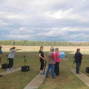 2019 02 12 Sport North East female participation initiative. Participants getting good advice from experienced shooters.
