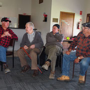 2019 05 29 Spinning yarns is being trialled as a competitive event, so Bob Pigram, Ian Reith , Graham Coyle & Bruce Henshall getting in some practice.