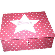  Geburtstagsgeschenk, Stern-Namensbox Schmuckkästchen M  altrosa mit Stern von SchönsteOrdnung, personalisiert, Name im Preis inbegriffen